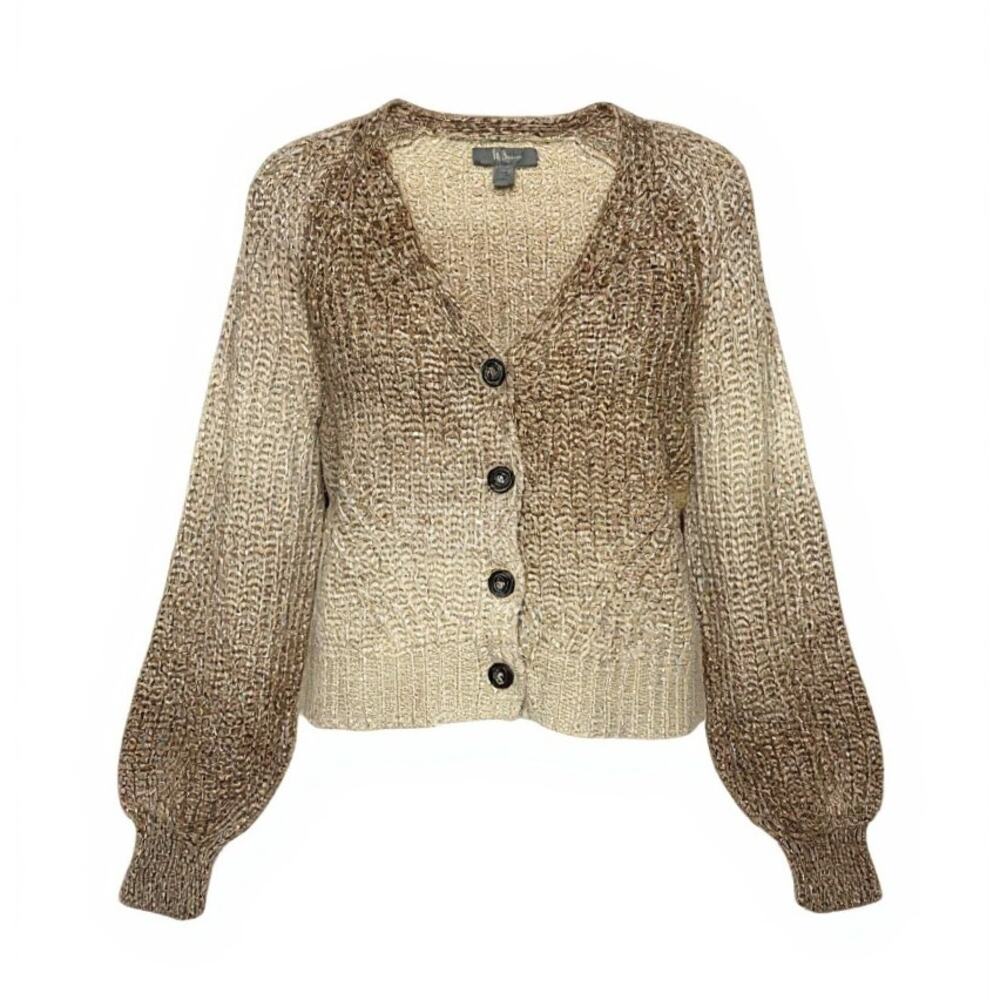Natural Life Chunky Knit Ombre Button-Up Cardigan Size Small